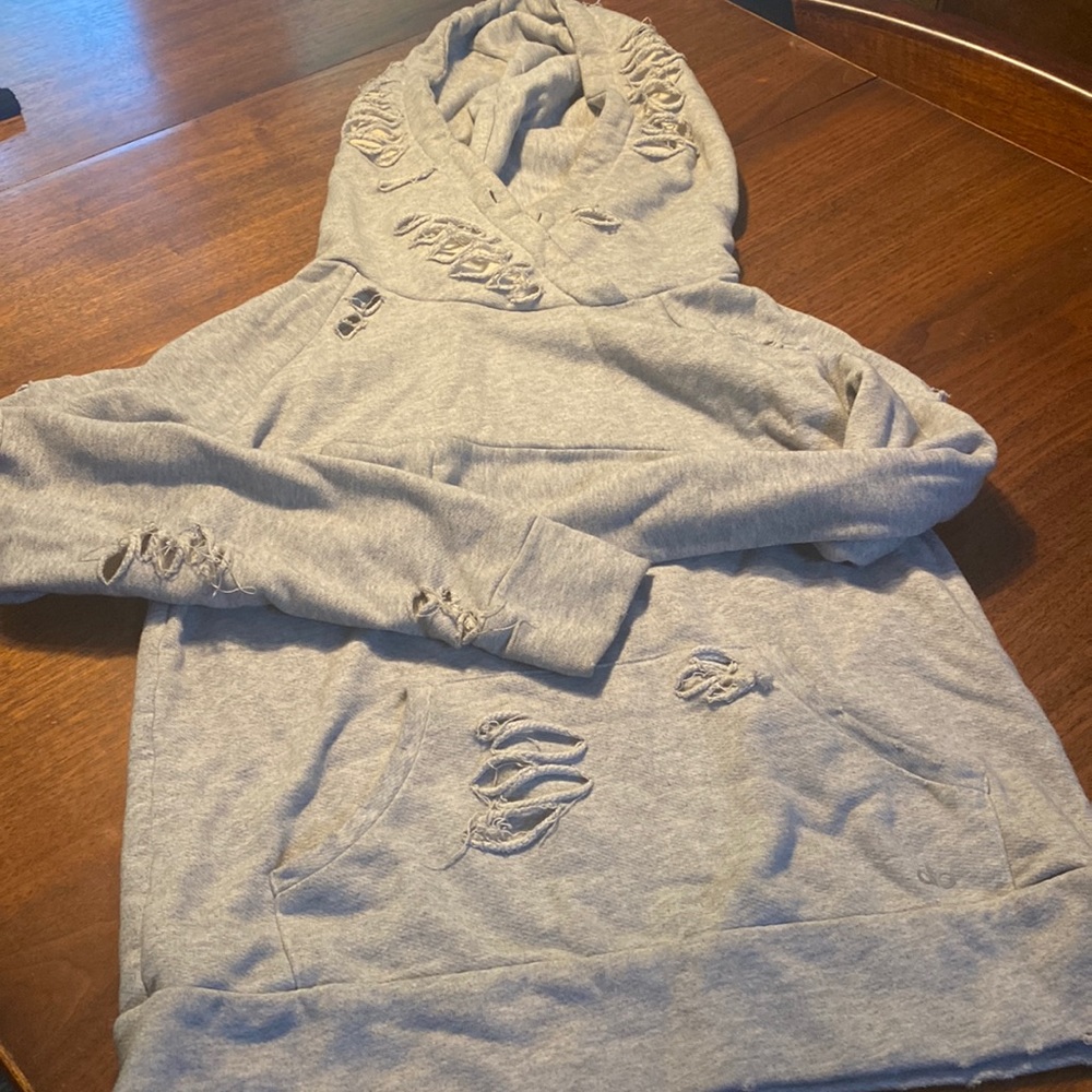 Distressed oversized alo hoodie
